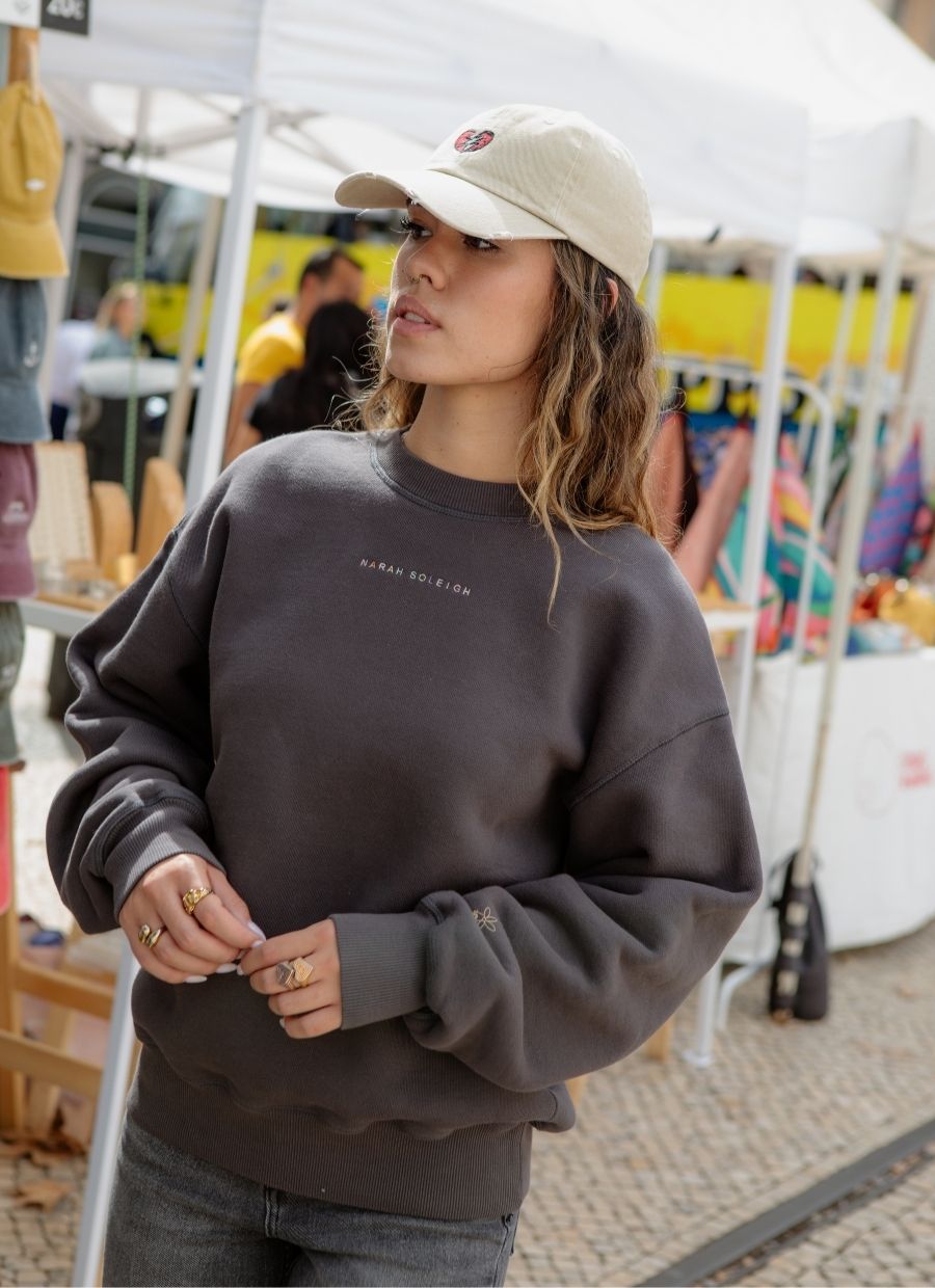 Heavyweight Logo Sweatshirt - Dark Grey - Narah Soleigh | Luxe Line