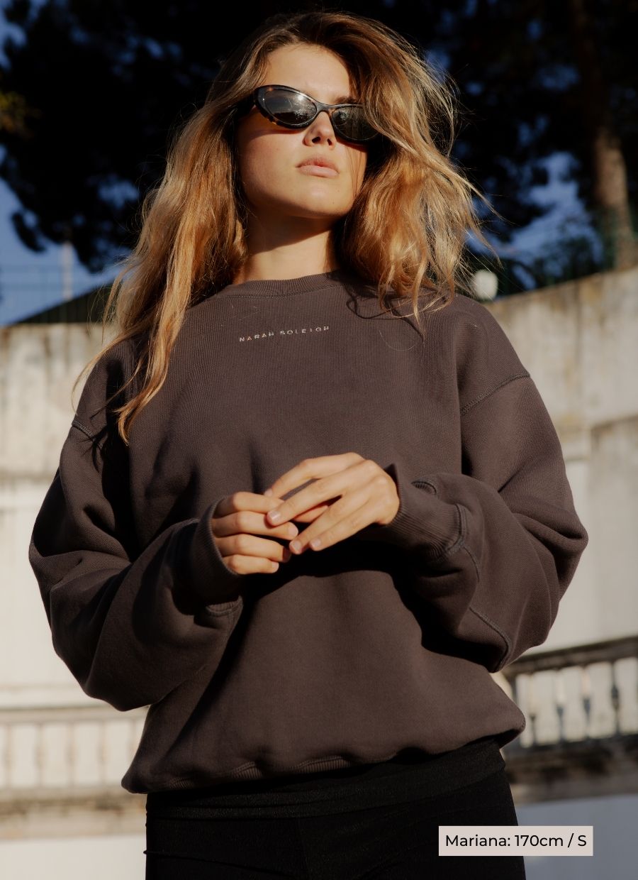 Heavyweight Logo Sweatshirt - Dark Grey - Narah Soleigh | Luxe Line