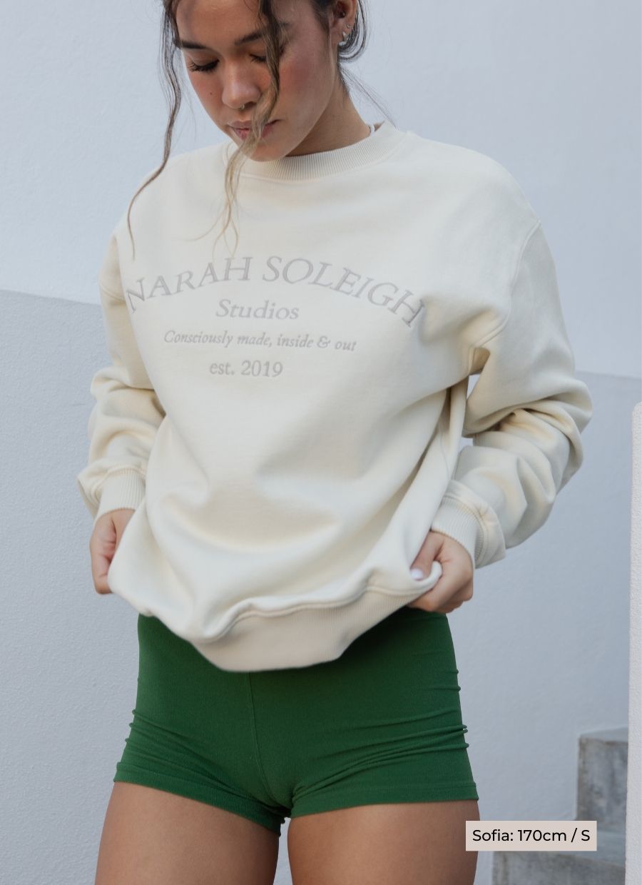 Studio Sweatshirt - Off - White - Narah Soleigh | Luxe Line